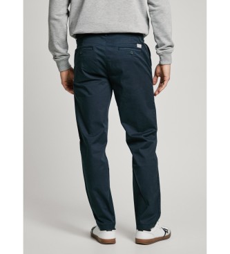 Pepe Jeans Chino-bukser i marinebl� bomuldspoplin