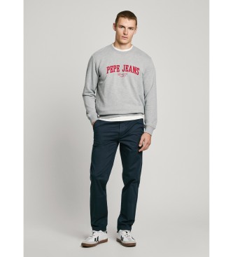 Pepe Jeans Chino-bukser i marinebl� bomuldspoplin