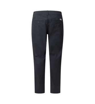 Pepe Jeans Chino-bukser i marinebl� bomuldspoplin