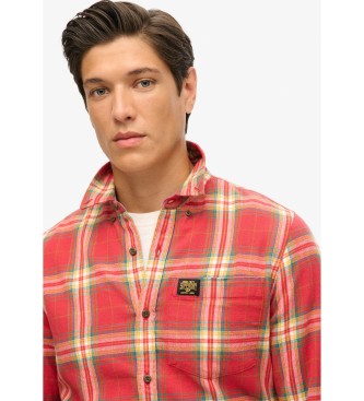 Superdry Camicia da boscaiolo a maniche lunghe in cotone arancia