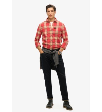 Superdry Camicia da boscaiolo a maniche lunghe in cotone arancia