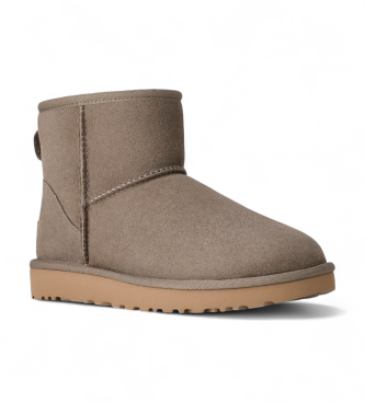 UGG Botines de Piel Classic Mini II taupe