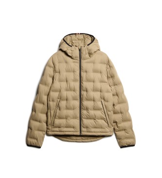 Superdry Beige quiltad kappa med huva