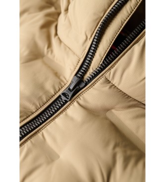 Superdry Beige quiltad kappa med huva