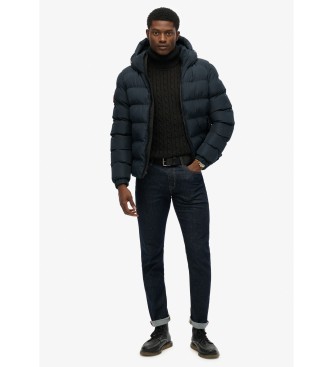 Superdry Hooded Sports Quilted Jacket Navy