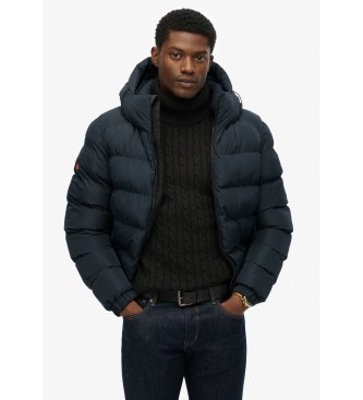 Superdry Hooded Sports Quilted Jacket Navy