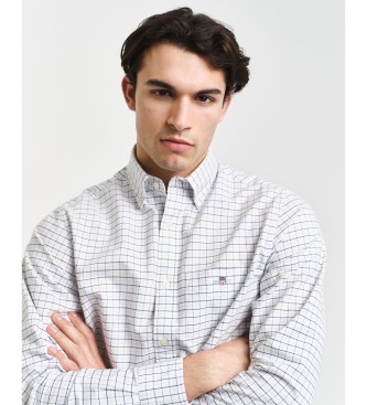 Gant Camisa Oxford Cl�sica Regular Fit A Cuadros Tattersall blanco