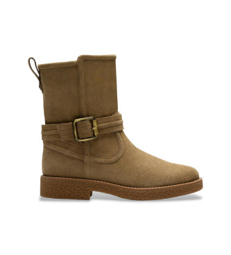 Clarks Skórzane buty Nella Mid beżowe