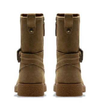 Clarks Skórzane buty Nella Mid beżowe