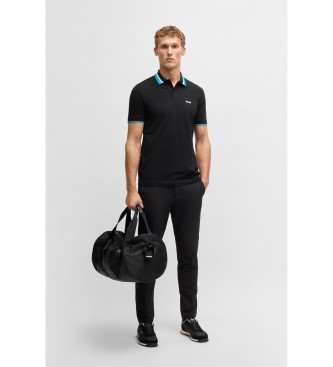 BOSS Paddy active polo met contrasterende zwarte strepen