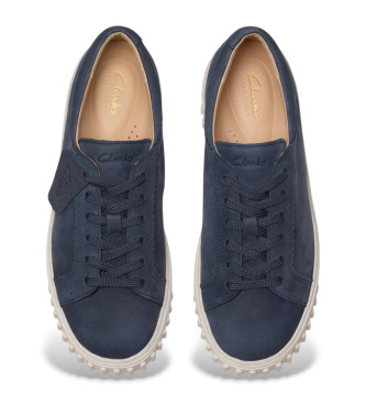 Clarks Sapatos de couro Mayhill Walk azul-marinho