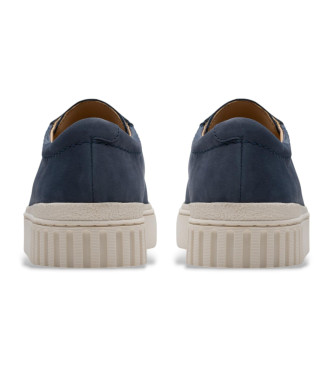 Clarks Sapatos de couro Mayhill Walk azul-marinho