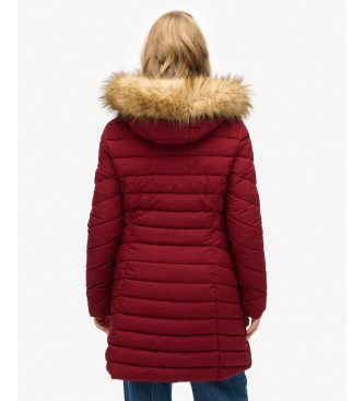 Superdry Fuji Plašč iz umetnega krzna rdeča