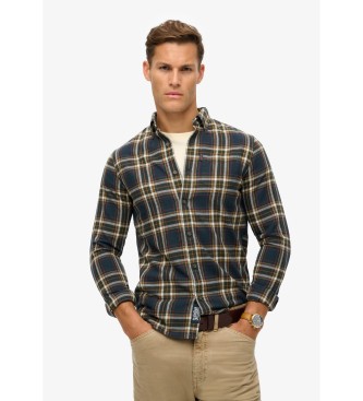 Superdry Organic cotton shirt in navy vintage checkered cotton