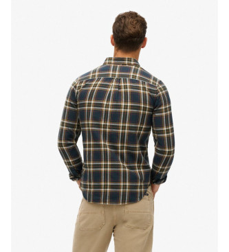 Superdry Organic cotton shirt in navy vintage checkered cotton