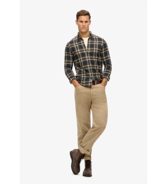 Superdry Organic cotton shirt in navy vintage checkered cotton