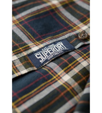 Superdry Organic cotton shirt in navy vintage checkered cotton