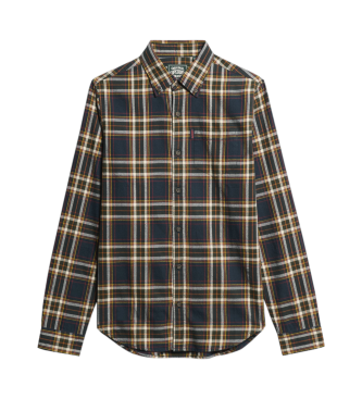 Superdry Organic cotton shirt in navy vintage checkered cotton