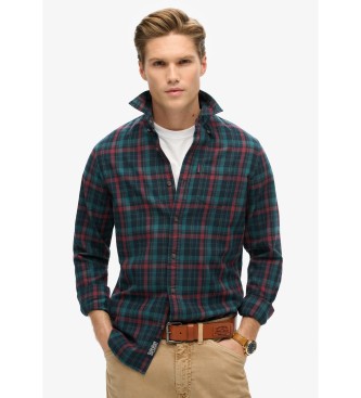 Superdry Organic cotton shirt in navy vintage checkered cotton