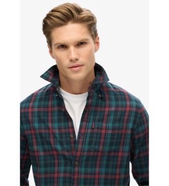 Superdry Organic cotton shirt in navy vintage checkered cotton