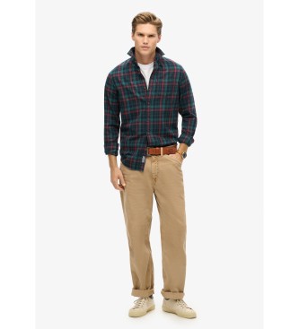Superdry Organic cotton shirt in navy vintage checkered cotton