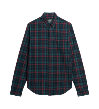 Superdry Organic cotton shirt in navy vintage checkered cotton