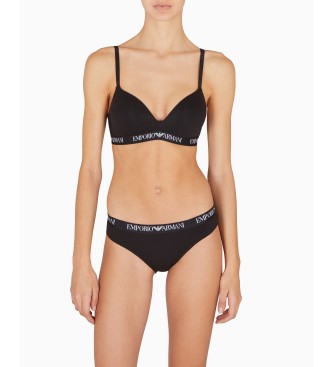 Emporio Armani Sujetador Padded Triangle negro