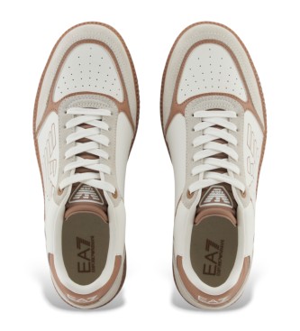 EA7 Heritage Eagle Leather Sneakers beige