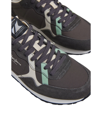 Pepe Jeans Szare skórzane buty Brit Road M