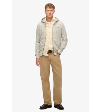 Superdry Kapuzensweatshirt mit Rei�verschluss und Logo Essential grau