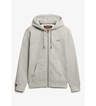 Superdry Kapuzensweatshirt mit Rei�verschluss und Logo Essential grau