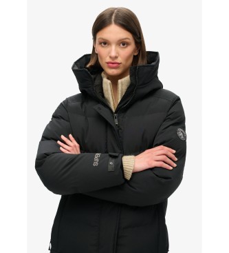 Superdry Abrigo largo acolchado City Chevron negro