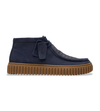 Clarks Stivaletti alla caviglia in pelle blu navy Torhill Hi 