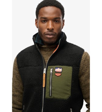 Superdry Kamizelka polarowa Vintage Retro czarna