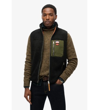 Superdry Kamizelka polarowa Vintage Retro czarna