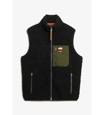 Superdry Kamizelka polarowa Vintage Retro czarna