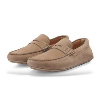 BOSS Noel Leder Mokassins braun