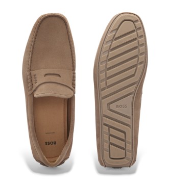 BOSS Noel Leder Mokassins braun
