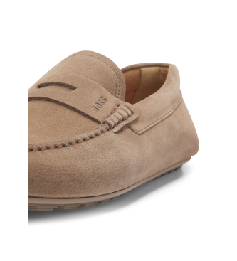 BOSS Noel Leder Mokassins braun