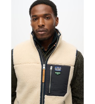 Superdry Beżowa kamizelka z polaru