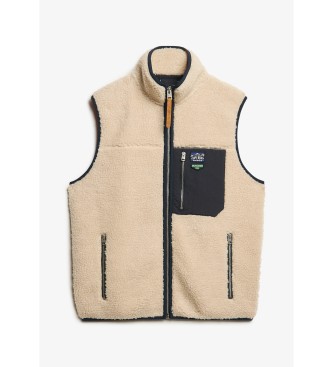 Superdry Beżowa kamizelka z polaru