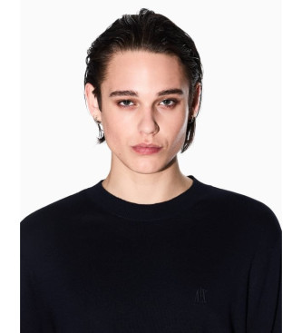 Armani Exchange Marineblauer Pullover mit Rundhalsausschnitt