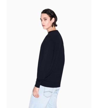 Armani Exchange Marineblauer Pullover mit Rundhalsausschnitt
