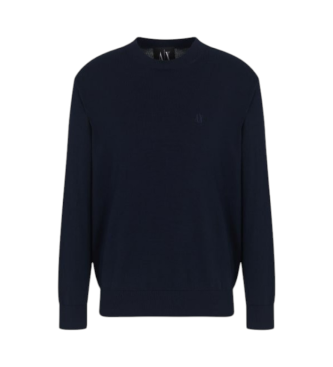 Armani Exchange Marineblauer Pullover mit Rundhalsausschnitt