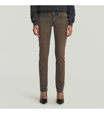 G-Star Jeansy Midge Slim Straight brązowe