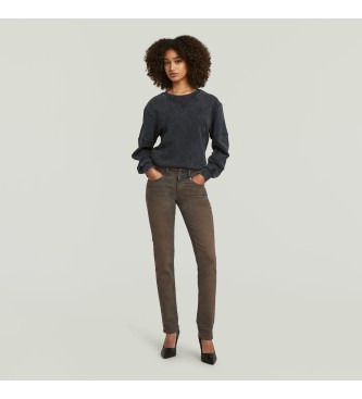 G-Star Jeansy Midge Slim Straight brązowe