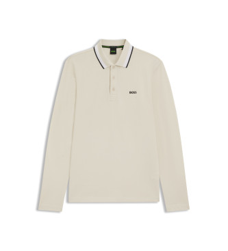 BOSS Polo Plisy wit