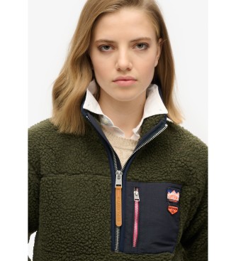 Superdry Polar Vintage Retro mitad de cremallera verde