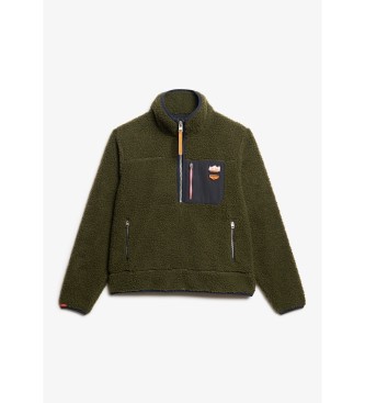 Superdry Polar Vintage Retro mitad de cremallera verde