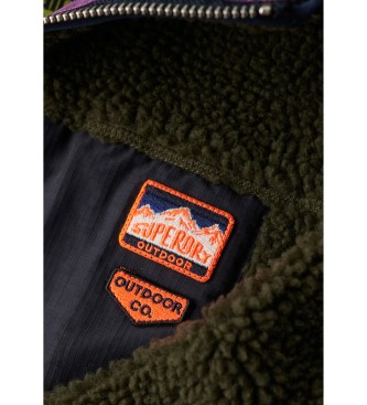 Superdry Polar Vintage Retro mitad de cremallera verde